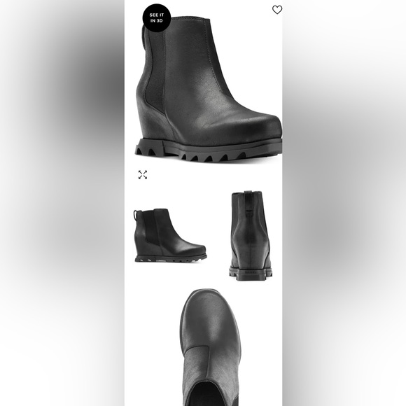 Sorel Women's Joan of Arctic Wedge III ChelseaWaterproof Leather Wedge Boots 8.5 - Picture 2 of 7